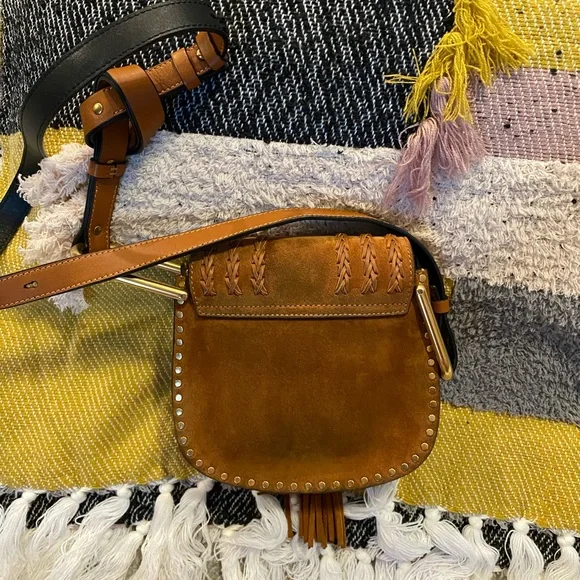 Chloé Brown Suede Crossbody Bag with Tassel - Picture 10 of 16